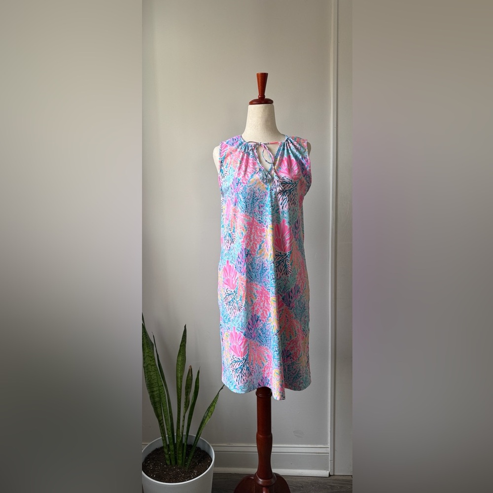 Lilly Pulitzer Multicolor Floral Sleeveless Mini Dress with Pockets Summer Small